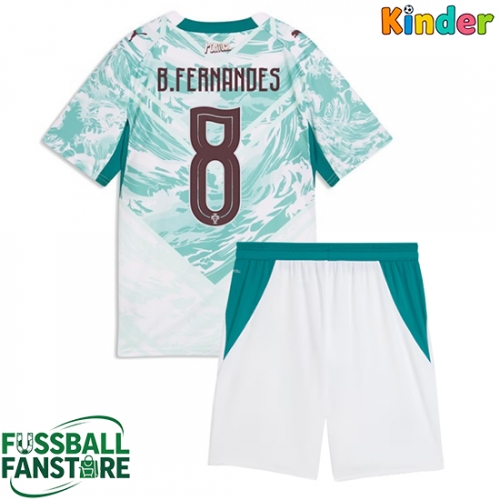 Portugal Bruno Fernandes #8 Replik Auswärtstrikot Kinder WM 2026 Kurzarm (+ Kurze Hosen)